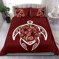Hawaii Bedding Set - Hawaii Turtle Hibiscus Polynesian Bedding Set - Red Two - Polynesian Pride