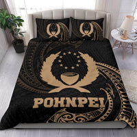 Polynesian Bedding Set - Pohnpei Micronesia Duvet Cover Set Gold Tribal Wave - Polynesian Pride