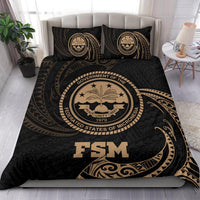 Polynesian Bedding Set - Federated States Of Micronesia Duvet Cover Set Gold Tribal Wave - Polynesian Pride