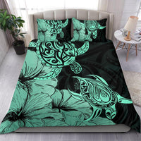 Hawaii Turtle Bedding Set Polynesian Hibiscus Art Turquoise AH - Polynesian Pride