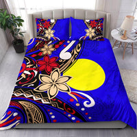 Palau Polynesian Bedding Set - Tribal Flower With Special Turtles Blue Color - Polynesian Pride