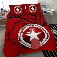 Northern Mariana Islands Duvet Cover Set - Northern Mariana Islands Flag Red - Polynesian Pride