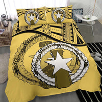 Northern Mariana Islands Duvet Cover Set - Northern Mariana Islands Flag Yellow - Polynesian Pride