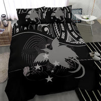Papua New Guinea Duvet Cover Set - Papua New Guinea Flag & Coat Of Arms Black - Polynesian Pride