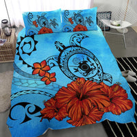 Cook Islands Coat Of Arms Poly Sea Background Bedding Set - Polynesian Pride