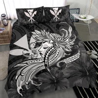 Hawaiian Map Hula Girl Hibiscus Kanaka Polynesian Bedding Set - White - Polynesian Pride