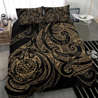 Polynesian Bedding Set - Hawaii Duvet Cover Set Gold Turtle Tribal - Polynesian Pride