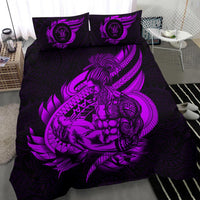 Polynesian Bedding Set - Niue Duvet Cover Set Father And Son Purple Purple - Polynesian Pride