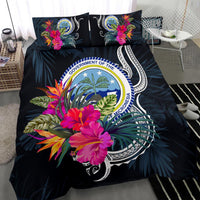 Polynesian Bedding Set - Federated States Of Micronesia Duvet Cover Set Tropical Flowers - Polynesian Pride
