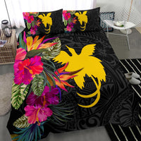Papua New Guinea Bedding Set - Hibiscus Polynesian Pattern Black - Polynesian Pride