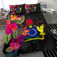Cook Islands Bedding Set - Polynesian Hibiscus Pattern Black - Polynesian Pride