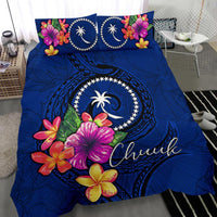 Micronesia Bedding Set - Chuuk Duvet Cover Set Floral With Seal Blue - Polynesian Pride
