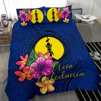 Polynesian Bedding Set - New Caledonia Duvet Cover Set Floral With Seal Blue - Polynesian Pride