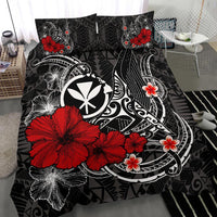 Polynesian Hawaii Kanaka Maoli Bedding Set - Humpback Whale with Hibiscus (White) - Polynesian Pride