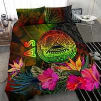 American Samoa Polynesian Bedding Set - Hibiscus and Banana Leaves - Polynesian Pride