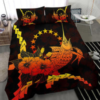 Cook Islands Polynesian Bedding Set - Swordfish With Hibiscus - Polynesian Pride