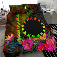 Cook Islands Polynesian Bedding Set - Hibiscus and Banana Leaves - Polynesian Pride
