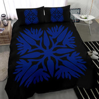 Hawaiian Bedding Set Royal Pattern - Black And Blue - A3 Style - Polynesian Pride