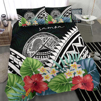 American Samoa Bedding Set - American Samoa Coat of Arms & Polynesian Tropical Flowers White - Polynesian Pride