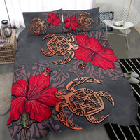 Hawaii Turtle Hibiscus Polynesian Bedding Set - Khoi Style - AH - Polynesian Pride