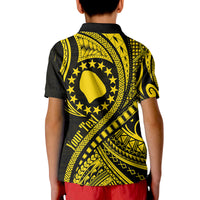 Custom Atiu Cook Islands Polo Shirt Gold Polynesian Wave Style LT9 - Polynesian Pride