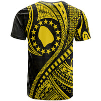 Atiu Cook Islands T Shirt Gold Polynesian Wave Style LT9 - Polynesian Pride