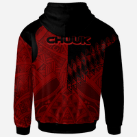 Chuuk Zip Hoodie Red Color Symmetry Style - Polynesian Pride