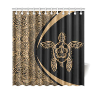Hawaii Turtle Polynesian Shower Curtain-Circle Style Gold - Polynesian Pride