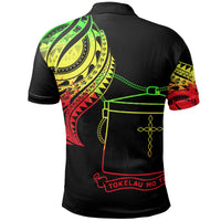 Tokelau Polo Shirt Tokelauan Tatau Reggae Patterns With Coat Of Arms - Polynesian Pride