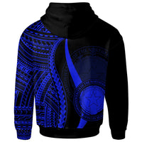 Northern Mariana Islands Custom Zip up Hoodie Blue Tentacle Tribal Pattern - Polynesian Pride