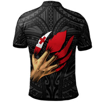 Tonga Custom Polo Shirt Tonga In Me (Black) - Polynesian Pride