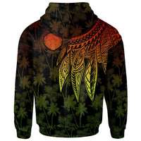 Northern Mariana Islands Polynesian Zip up Hoodie Polynesian Wings Reggae - Polynesian Pride