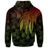 New Caledonia Custom Hoodie Polynesian Wings Reggae - Polynesian Pride