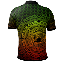 American Samoa Polo Shirt Polynesian Circle (Reggae) - Polynesian Pride