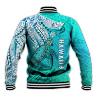 Hawaiian Islands Baseball Jacket Turtle Mix Hawaii Polynesian LT13 - Polynesian Pride