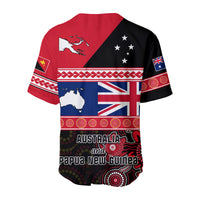 (Custom Personalised) Papua New Guinea and Australia T Shirt Baseball Jersey PNG and AUS LT13 - Polynesian Pride