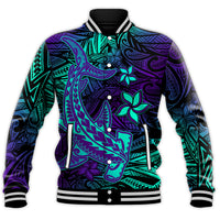 (Custom Personalised) Polynesian Baseball Jacket Purple Paradise Hawaiian Tribal Hammerhead Shark LT14 - Polynesian Pride