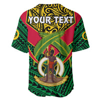 (Custom Personalised) Vanuatu Rugby Baseball Jersey Coat Of Arms Polynesian Pattern LT14 - Polynesian Pride