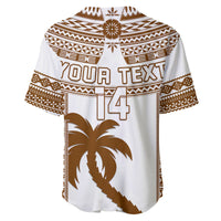 Custom Text And Number Fiji Rugby Baseball Jersey Pacific The Bati Brown Fijian Tapa LT14 - Polynesian Pride