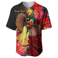 (Custom Personalised) Papua New Guinea Baseball Jersey Bird of Paradise LT13 - Polynesian Pride