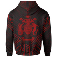 Solomon Islands Hoodie Solomon Islands Seal Red Tribal Patterns - Polynesian Pride