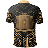 Tokelau Polo Shirt Tokelauan Seal Gold Tribal Patterns - Polynesian Pride