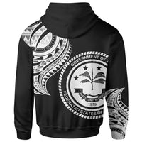 Federated States of Micronesia Zip Hoodie Federated States of Micronesia Tatau White Patterns - Polynesian Pride