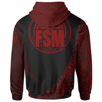 Federated States of Micronesia Hoodie Red Polynesian Patterns Sport Style - Polynesian Pride