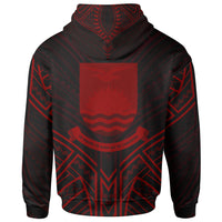 Kiribati Hoodie Kiribati Seal Red Tribal Patterns - Polynesian Pride