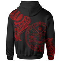 Marshall Islands Zip Hoodie Marshall Islands Tatau Red Patterns - Polynesian Pride