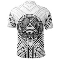 American Samoa Polo Shirt Amerika Samoa Seal Tribal Patterns - Polynesian Pride