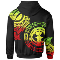 Northern Mariana Islands Custom Zip Hoodie Northern Mariana Islands Tatau Reggae Patterns - Polynesian Pride