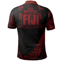 Fiji Polo Shirt Red Polynesian Patterns Sport Style - Polynesian Pride