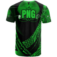 Papua New Guinea T Shirt Green Polynesian Patterns Sport Style - Polynesian Pride